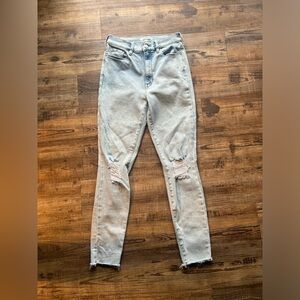 PacSun Blue High Rise Jeans with Distressed Details